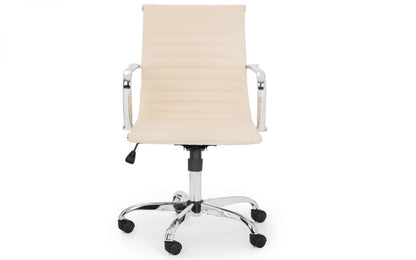 Gio Office Chair - Ivory & Chrome