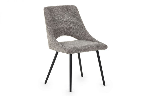 Iris Boucle Dining Chair - Grey