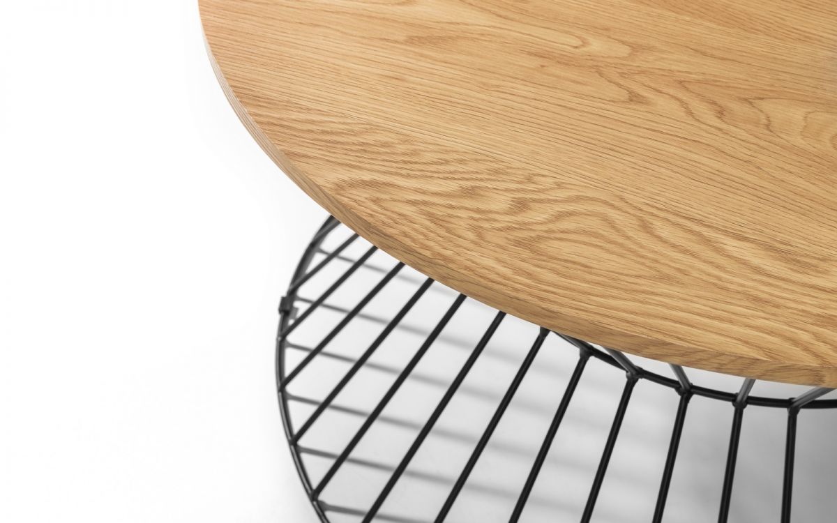 Jersey Round Wire Coffee Table - Oak