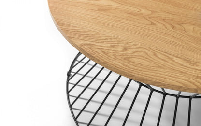 Jersey Round Wire Coffee Table - Oak