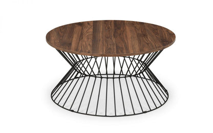 Jersey Round Wire Coffee Table - Walnut