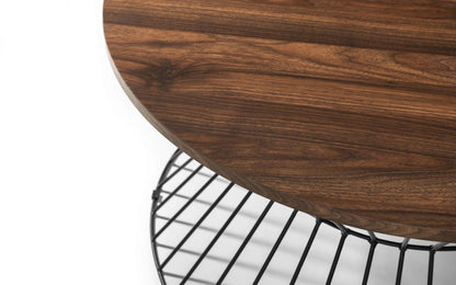 Jersey Round Wire Coffee Table - Walnut