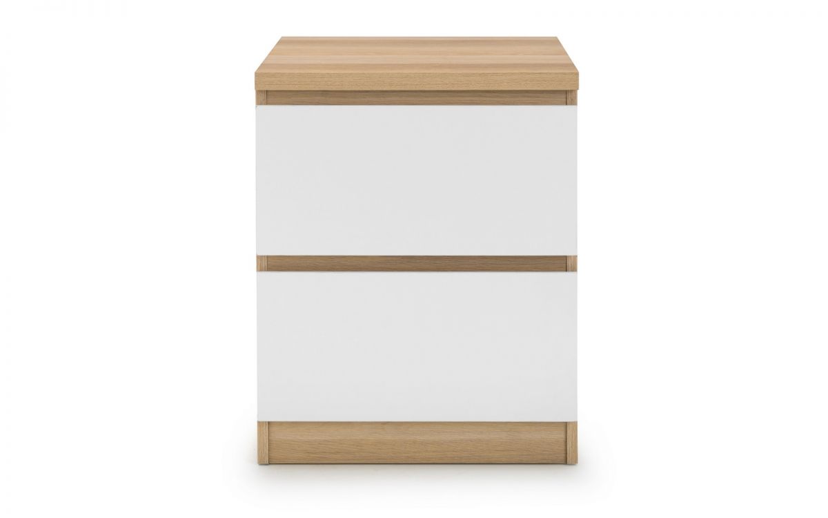 Jupiter 2 Drawer Bedside - White/Oak