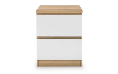 Jupiter 2 Drawer Bedside - White/Oak