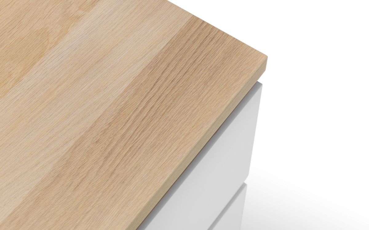 Jupiter 2 Drawer Bedside - White/Oak