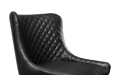 Luxe Faux Leather Bar Stool - Black