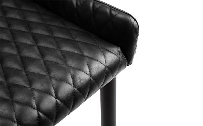 Luxe Faux Leather Dining Chair - Black