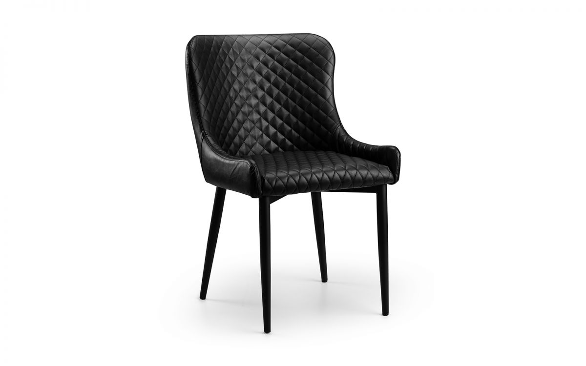 Luxe Faux Leather Dining Chair - Black