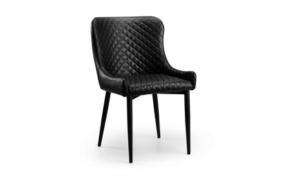 Luxe Faux Leather Dining Chair - Black