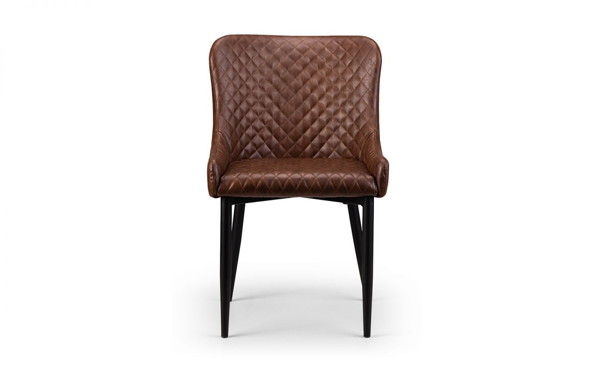 Luxe Faux Leather Dining Chair - Brown