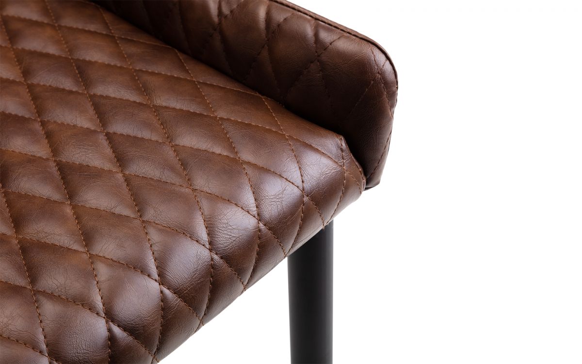 Luxe Faux Leather Dining Chair - Brown