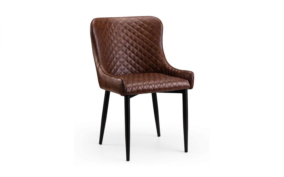 Luxe Faux Leather Dining Chair - Brown