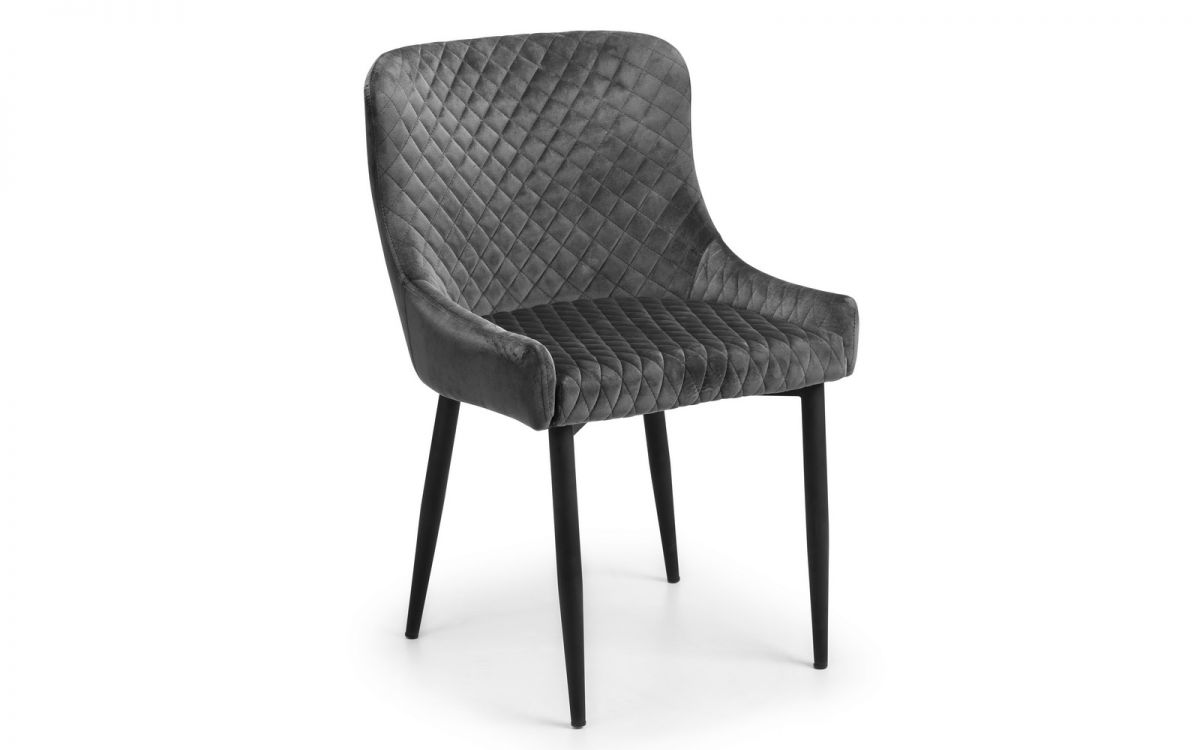 Luxe Velvet Dining Chair - Grey/Black