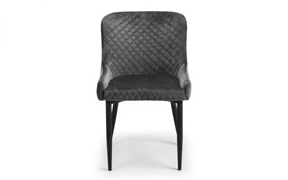 Luxe Velvet Dining Chair - Grey/Black