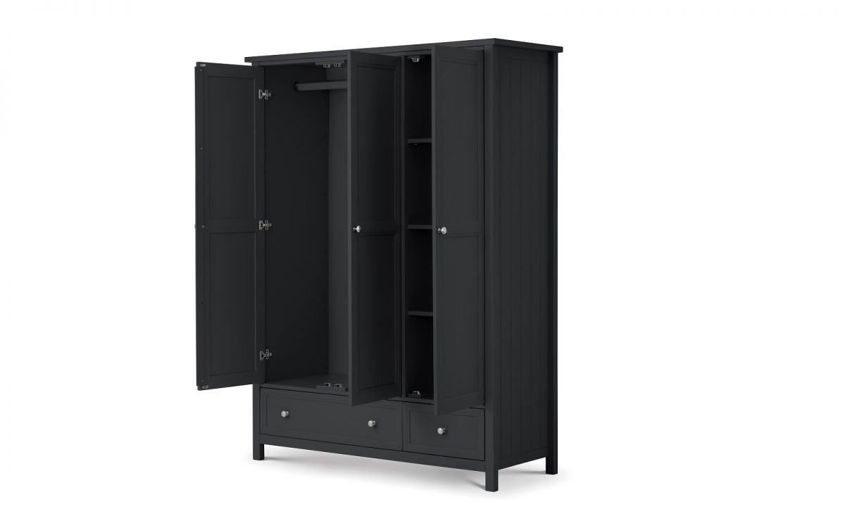 Maine 3 Door Combination Wardrobe - Anthracite