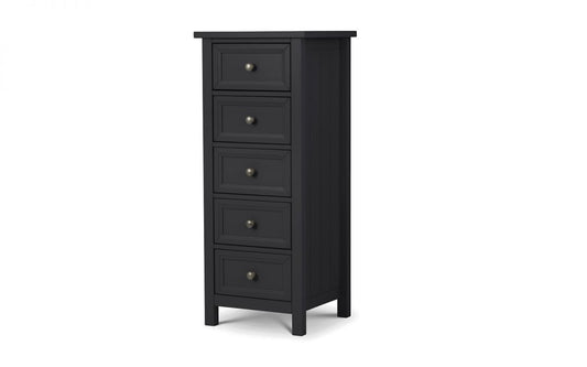 Maine 5 Drawer Tall Chest - Anthracite