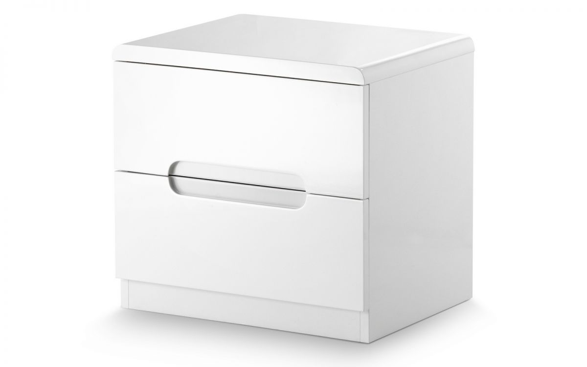 Manhattan 2 Drawer Bedside - White