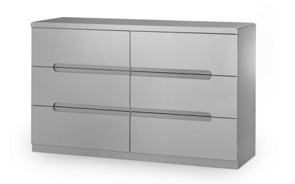 Manhattan 6 Drawer Wide Chest - Grey