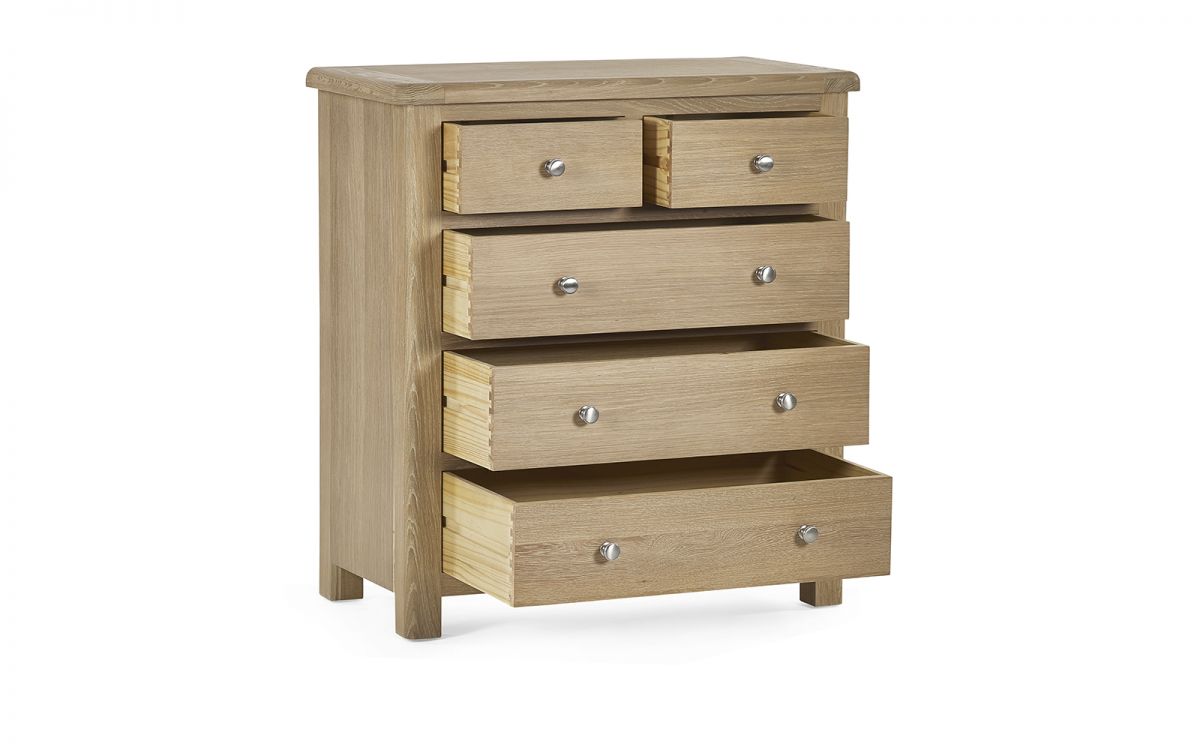 Memphis Limed Oak 3 + 2 Drawer Chest