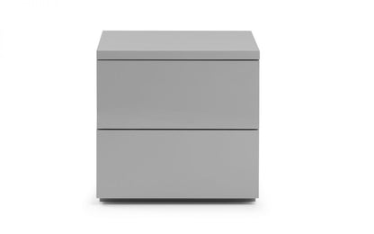 Monaco 2 Drawer Bedside - Grey High Gloss