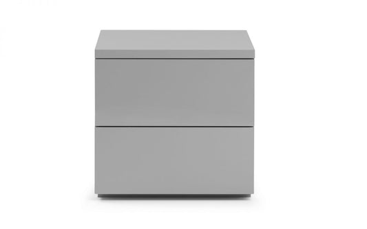 Monaco 2 Drawer Bedside - Grey High Gloss