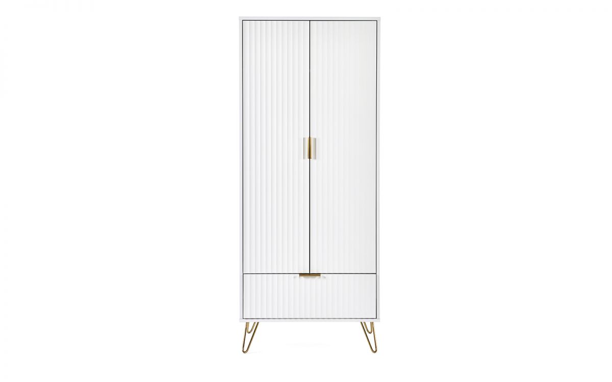 Murano 2 Door 1 Drawer Wardrobe - Matte White