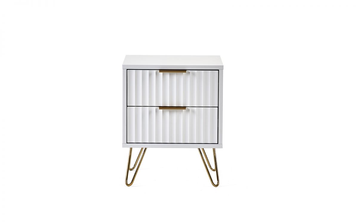 Murano 2 Drawer Bedside - Matte White