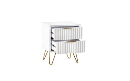 Murano 2 Drawer Bedside - Matte White