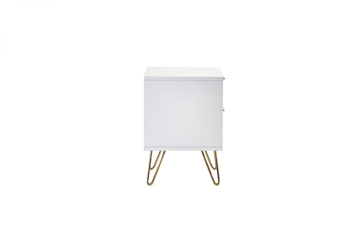 Murano 2 Drawer Bedside - Matte White