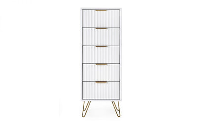 Murano 5 Drawer Tallboy - Matte White