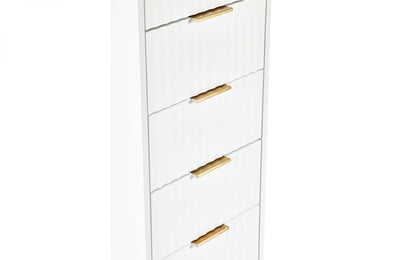 Murano 5 Drawer Tallboy - Matte White