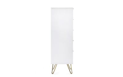 Murano 5 Drawer Tallboy - Matte White