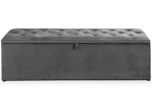 Ravello Blanket Box - Dark Grey Velvet