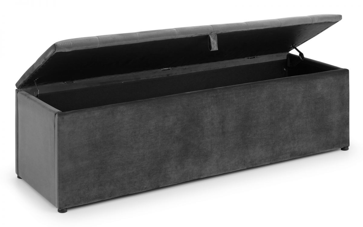 Ravello Blanket Box - Dark Grey Velvet