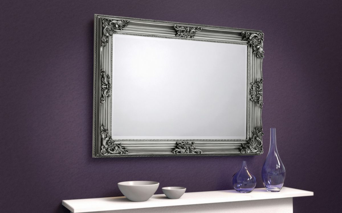 Rococo Pewter Wall Mirror