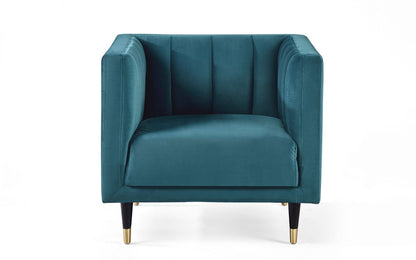 Salma Scalloped Back Chair - Teal