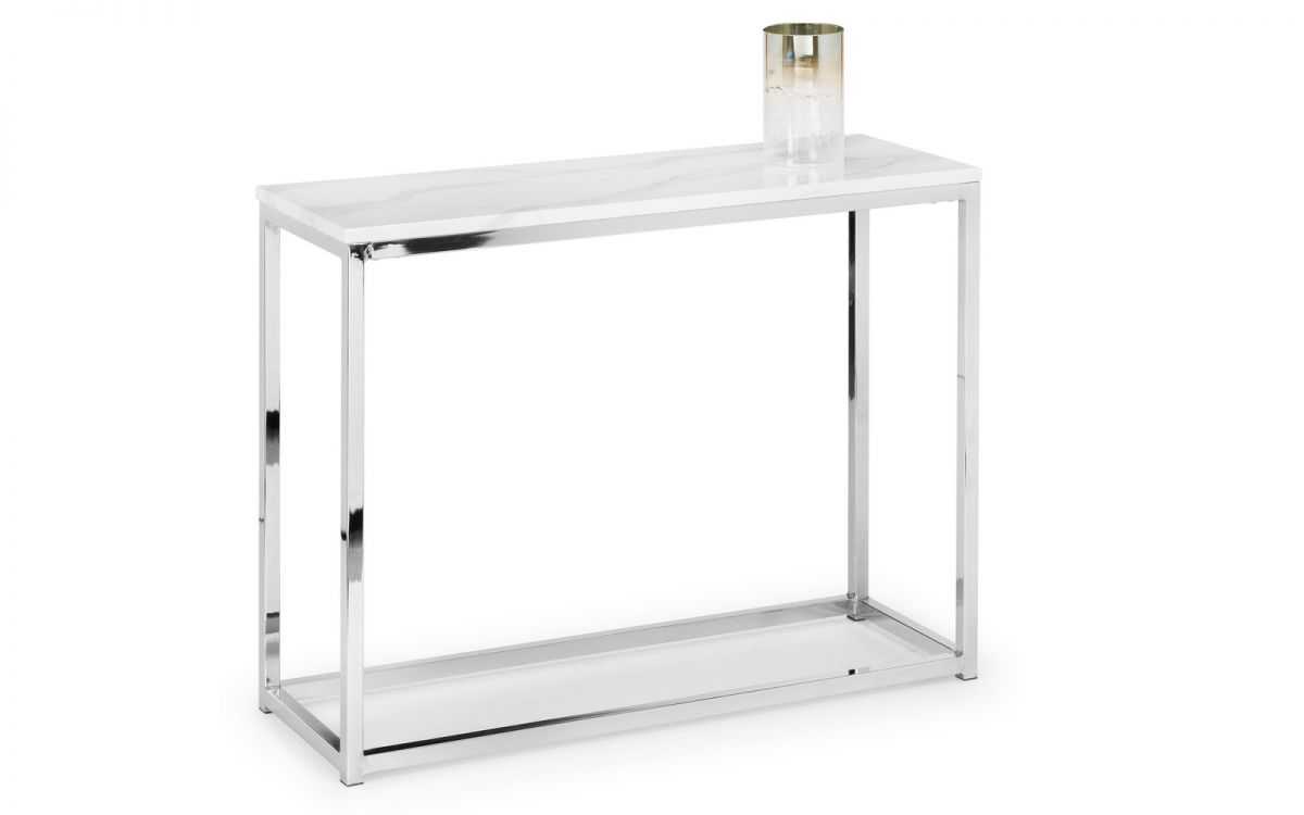 Scala White Marble Top Console Table