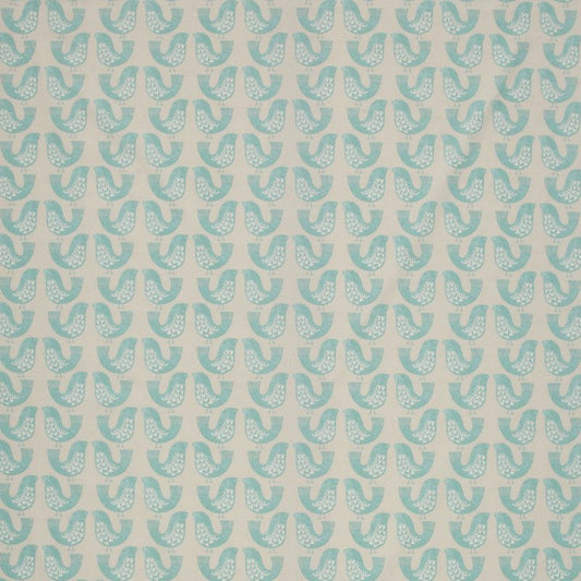 Scandi Birds Aqua Curtain