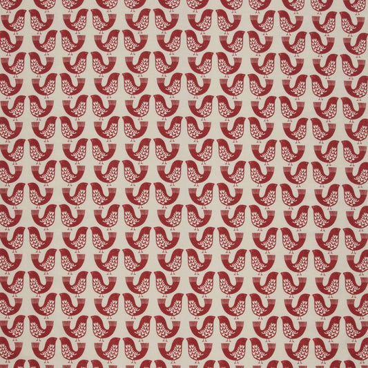 Scandi Birds Scarlet Curtain