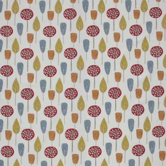 Scandi Trees Scarlet Curtain