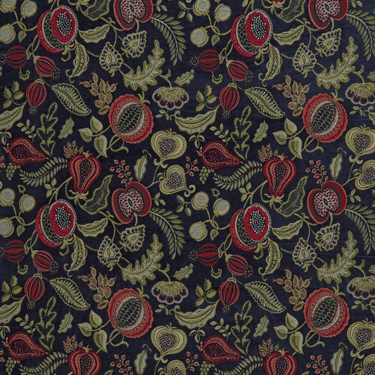 Summer Fruits Indigo Curtain