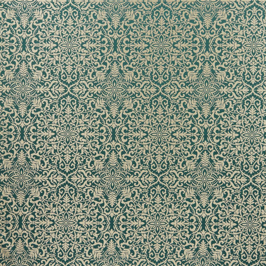 Brocade Teal Fabric