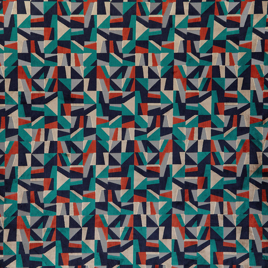 Puzzle Indigo Curtain