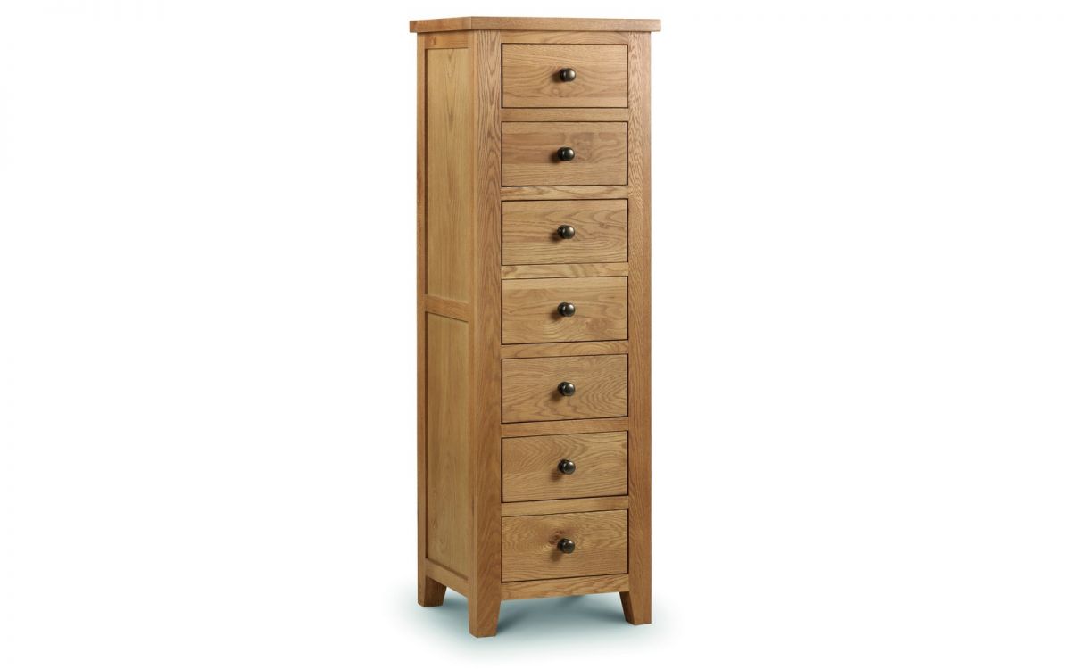 Marlborough Oak 7 Drawer Narrow Chest