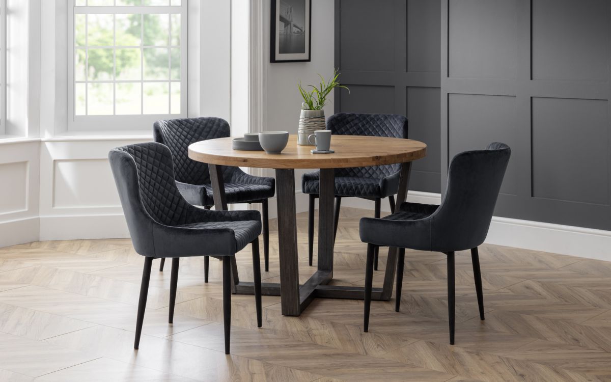 Brooklyn Round & Luxe Grey Dining Set