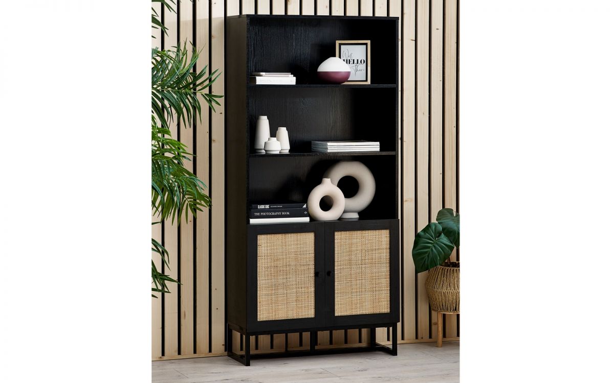 Padstow Tall Bookcase - Black