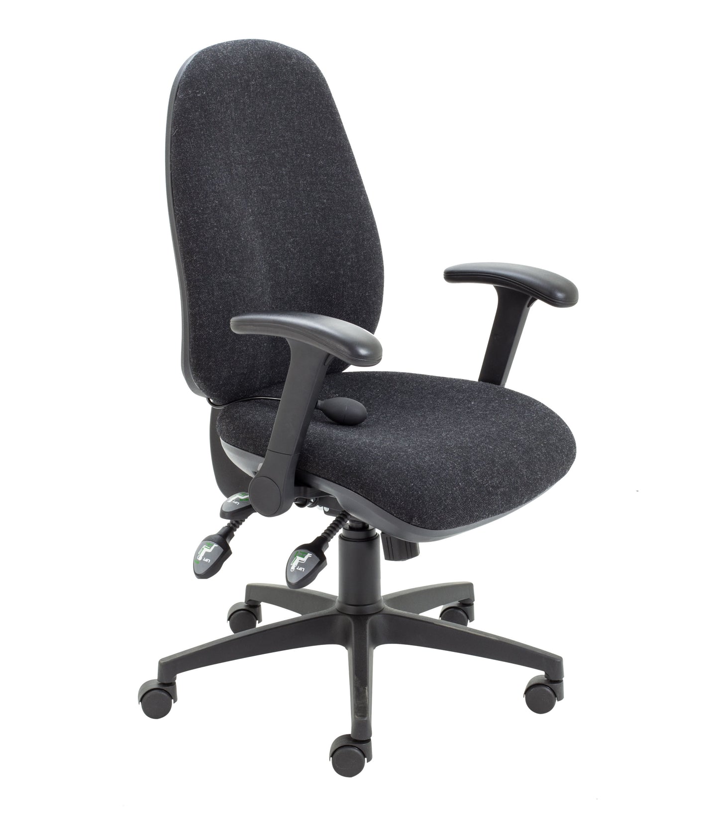 MAXI ERGO WITH LUMBAR PUMP + FOLDING ARMS CHARCOAL