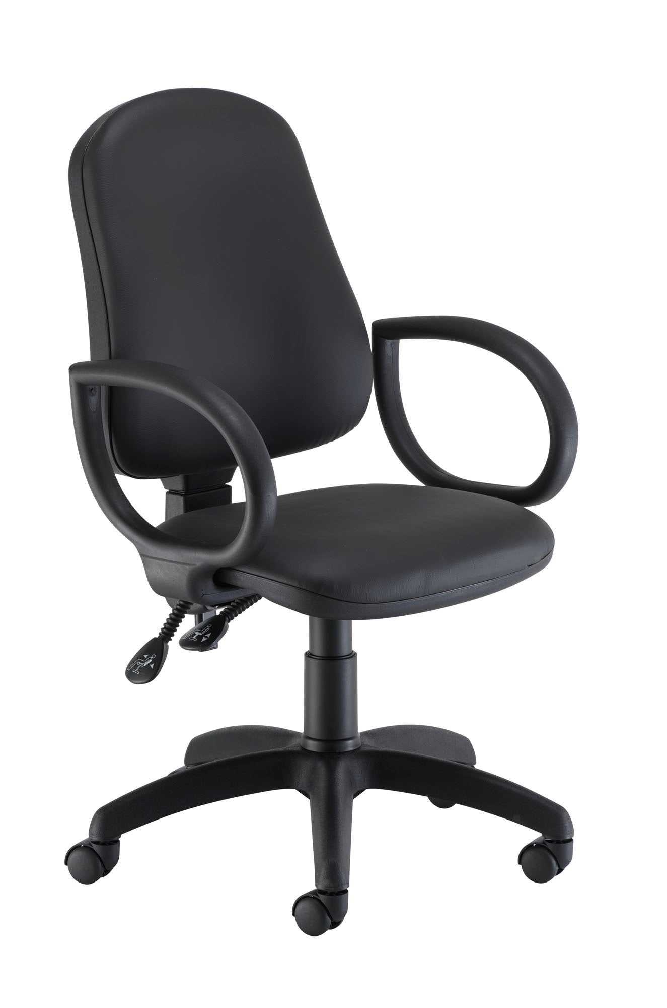 CALYPSO II HIGH BACK OPERATOR PU + FIXED ARMS