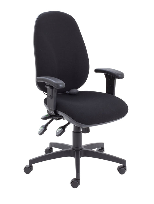 MAXI ERGO WITH LUMBAR PUMP + ADJ ARMS BLACK