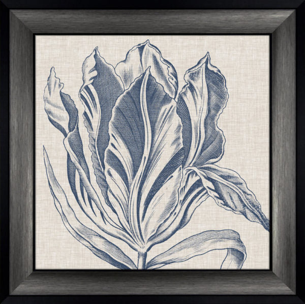 Indigo Floral on Linen I 9280A